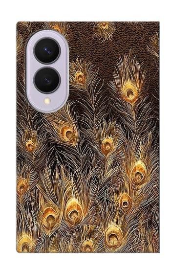 S3691 Gold Peacock Feather Case For Samsung Galaxy Z Fold 8
