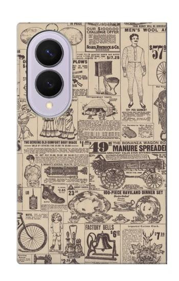 S3819 Retro Vintage Paper Case For Samsung Galaxy Z Fold 8