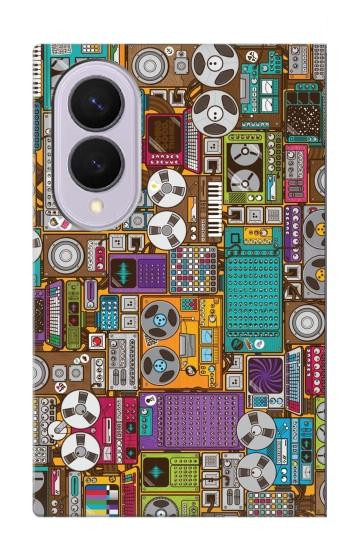 S3879 Retro Music Doodle Case For Samsung Galaxy Z Fold 8