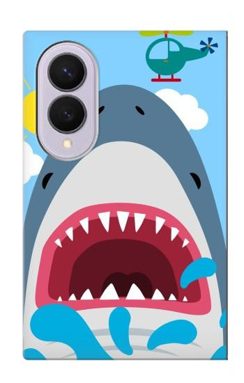 S3947 Shark Helicopter Cartoon Case For Samsung Galaxy Z Fold 8