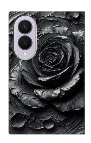 S3969 Black Rose Hard Brush Stroke Case For Samsung Galaxy Z Fold 8