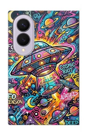S4085 Cosmic Spaceship Psychedelic Art Case For Samsung Galaxy Z Fold 8