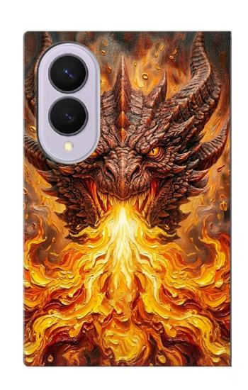 S4090 Epic Fire Dragon Fantasy Illustration Case For Samsung Galaxy Z Fold 8