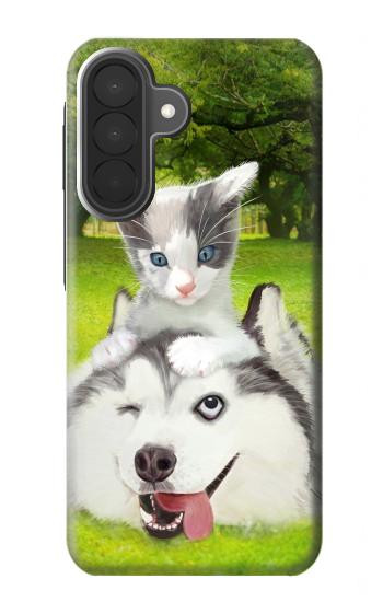 S3795 Kitten Cat Playful Siberian Husky Dog Paint Case For Samsung Galaxy A27