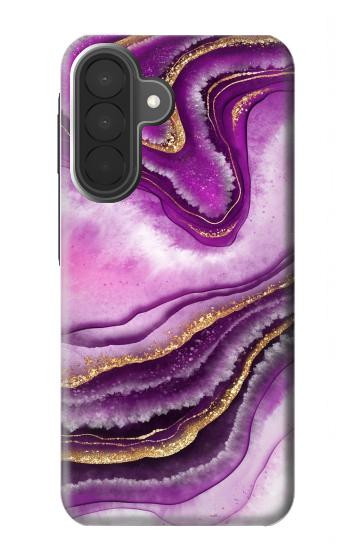 S3896 Purple Marble Gold Streaks Case For Samsung Galaxy A27