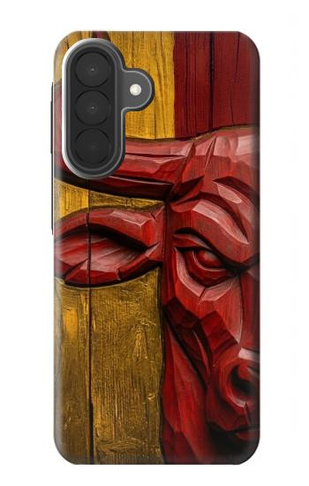 S4098 Span Bull Carved Artwork Case For Samsung Galaxy A27