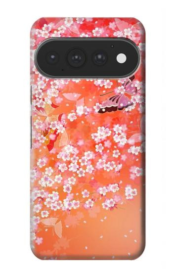 S2543 Japanese Kimono Style Flower Pattern Case For Google Pixel 11, 11 Pro