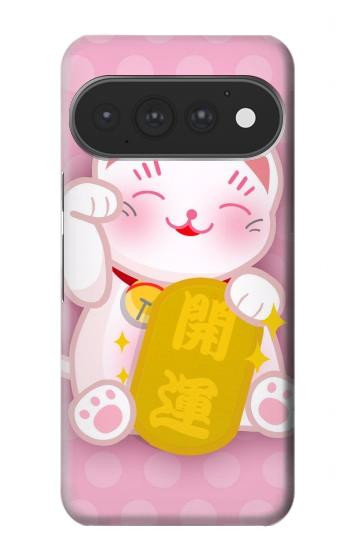 S3025 Pink Maneki Neko Lucky Cat Case For Google Pixel 11, 11 Pro