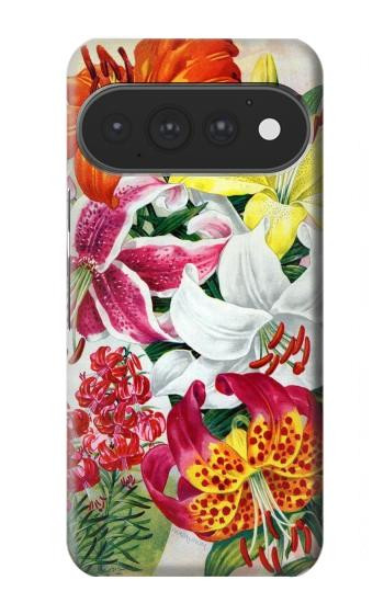 S3205 Retro Art Flowers Case For Google Pixel 11, 11 Pro