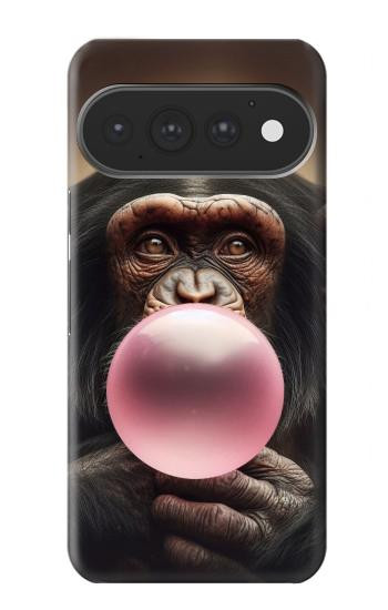 S3973 Chimpanzee Blowing Pink Bubblegum Case For Google Pixel 11, 11 Pro