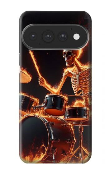 S3985 Fire Skull Drummer Case For Google Pixel 11, 11 Pro