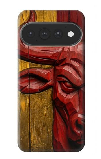 S4098 Span Bull Carved Artwork Case For Google Pixel 11, 11 Pro
