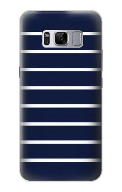 S2767 Navy White Striped Case For Samsung Galaxy S8