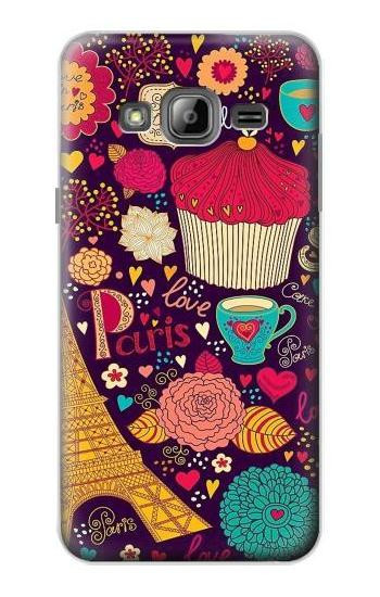 S2353 Paris Cartoon Vintage Pattern Case For Samsung Galaxy J3 (2016)
