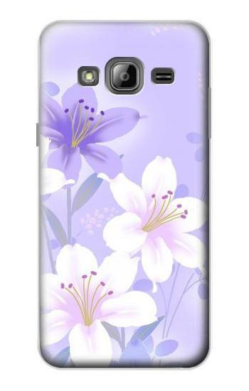 S2361 Purple White Flowers Case For Samsung Galaxy J3 (2016)