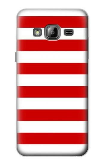 S2364 Red and White Striped Case For Samsung Galaxy J3 (2016)