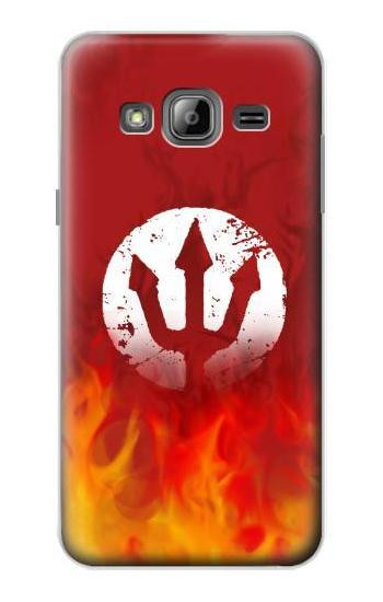 S2803 Fire Red Devil Spear Symbol Case For Samsung Galaxy J3 (2016)