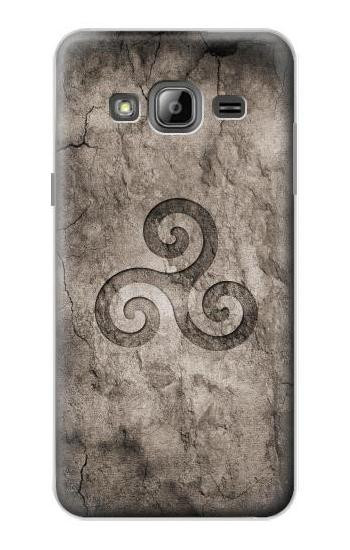 S2892 Triskele Symbol Stone Texture Case For Samsung Galaxy J3 (2016)