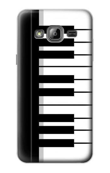 S3078 Black and White Piano Keyboard Case For Samsung Galaxy J3 (2016)