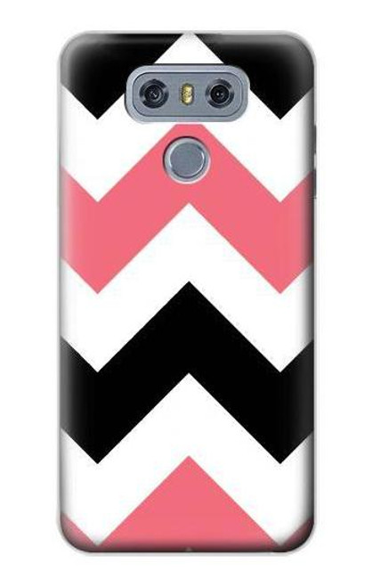 S1849 Pink Black Chevron Zigzag Case For LG G6