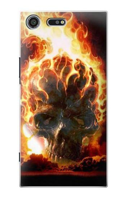 S0863 Hell Fire Skull Case For Sony Xperia XZ Premium