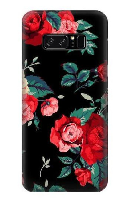 S3112 Rose Floral Pattern Black Case For Note 8 Samsung Galaxy Note8