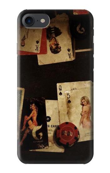 S1069 Old Vintage Sexy Poker Case For iPhone 7, iPhone 8
