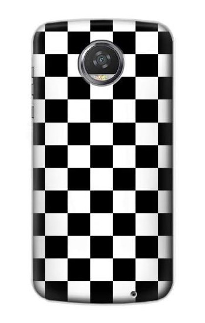 S1611 Black and White Check Chess Board Case For Motorola Moto Z2 Play, Z2 Force