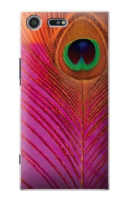 S3201 Pink Peacock Feather Case For Sony Xperia XZ Premium