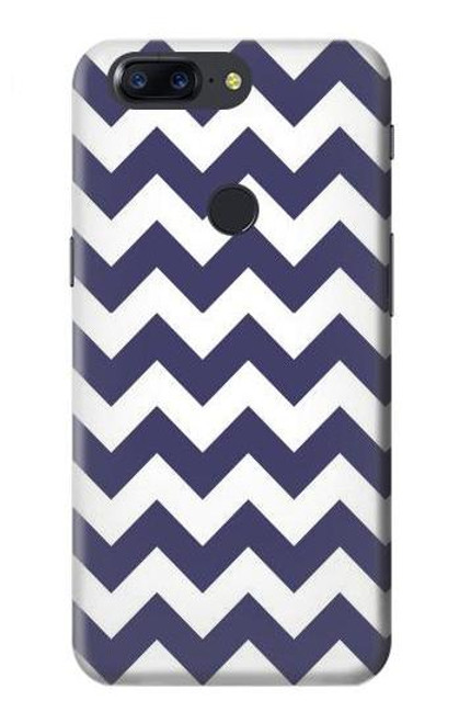 S2345 Navy Blue Shavron Zig Zag Pattern Case For OnePlus 5T
