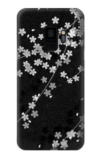 S2544 Japanese Kimono Style Black Flower Pattern Case For Samsung Galaxy S9