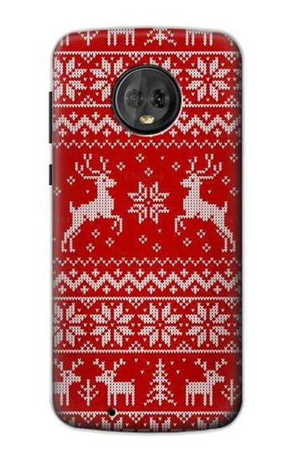 S2835 Christmas Reindeer Knitted Pattern Case For Motorola Moto G6