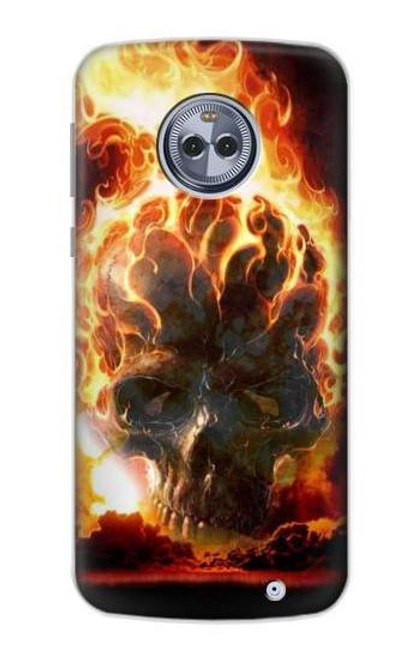 S0863 Hell Fire Skull Case For Motorola Moto X4