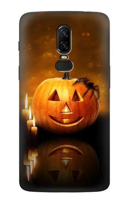 S1083 Pumpkin Spider Candles Halloween Case For OnePlus 6