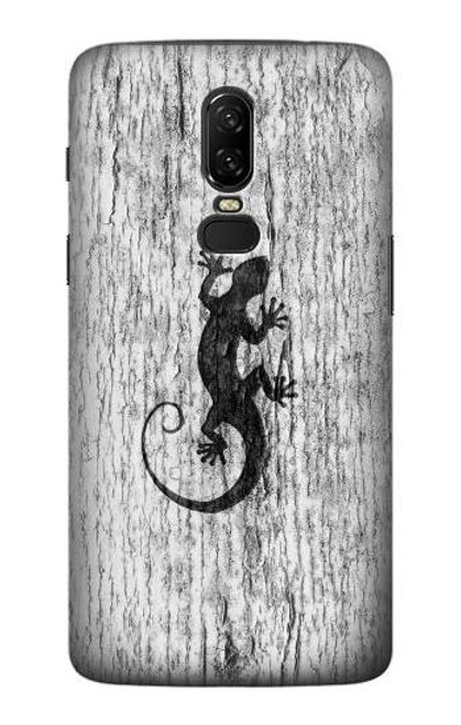 S2446 Gecko Wood Graphic Printed Case For OnePlus 6