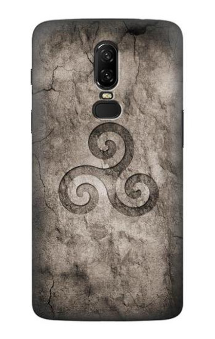 S2892 Triskele Symbol Stone Texture Case For OnePlus 6