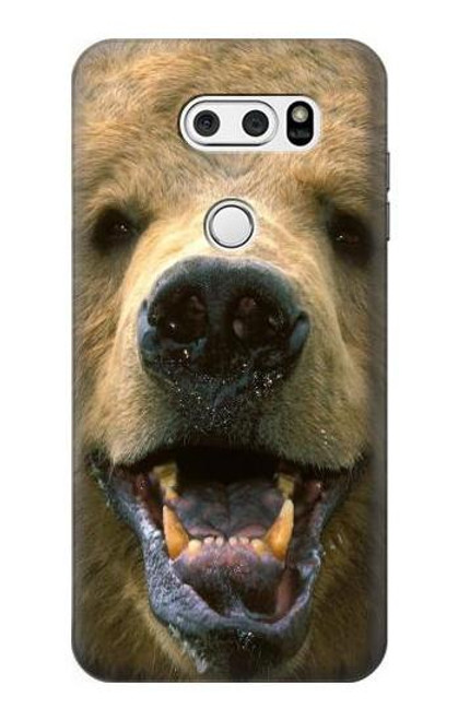 S0840 Grizzly Bear Face Case For LG V30, LG V30 Plus, LG V30S ThinQ, LG V35, LG V35 ThinQ