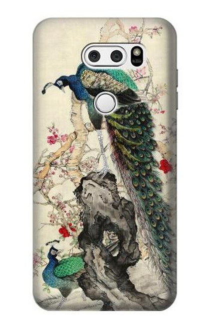 S2086 Peacock Painting Case For LG V30, LG V30 Plus, LG V30S ThinQ, LG V35, LG V35 ThinQ