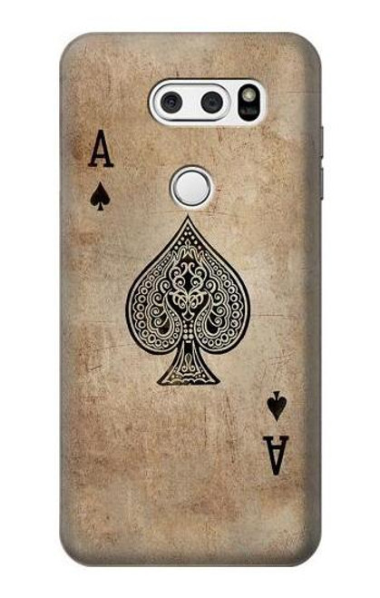 S2928 Vintage Spades Ace Card Case For LG V30, LG V30 Plus, LG V30S ThinQ, LG V35, LG V35 ThinQ