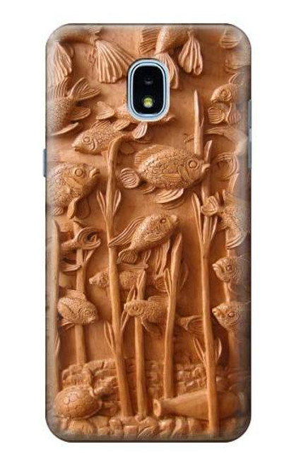 S1307 Fish Wood Carving Graphic Printed Case For Samsung Galaxy J3 (2018), J3 Star, J3 V 3rd Gen, J3 Orbit, J3 Achieve, Express Prime 3, Amp Prime 3