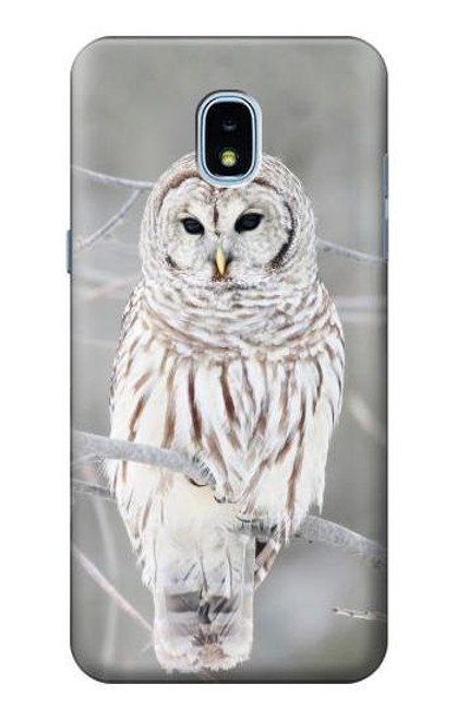 S1566 Snowy Owl White Owl Case For Samsung Galaxy J3 (2018), J3 Star, J3 V 3rd Gen, J3 Orbit, J3 Achieve, Express Prime 3, Amp Prime 3