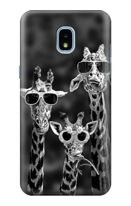 S2327 Giraffes With Sunglasses Case For Samsung Galaxy J3 (2018), J3 Star, J3 V 3rd Gen, J3 Orbit, J3 Achieve, Express Prime 3, Amp Prime 3