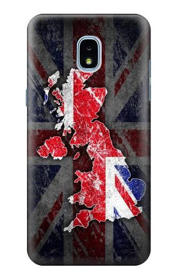 S2936 UK British Flag Map Case For Samsung Galaxy J3 (2018), J3 Star, J3 V 3rd Gen, J3 Orbit, J3 Achieve, Express Prime 3, Amp Prime 3