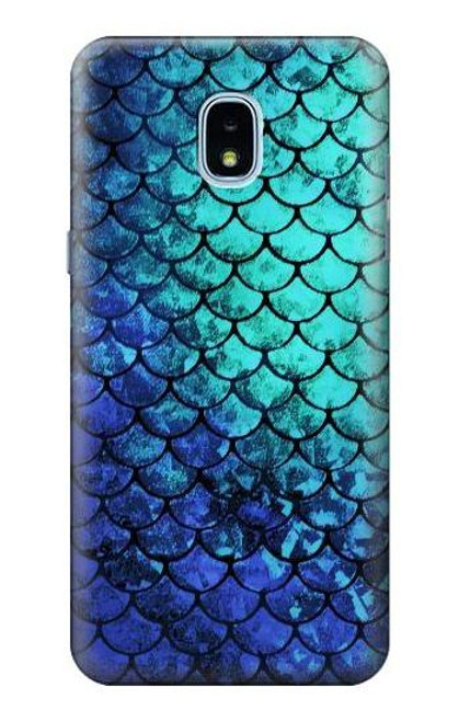 S3047 Green Mermaid Fish Scale Case For Samsung Galaxy J3 (2018), J3 Star, J3 V 3rd Gen, J3 Orbit, J3 Achieve, Express Prime 3, Amp Prime 3