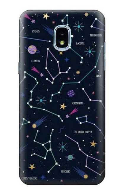 S3220 Star Map Zodiac Constellations Case For Samsung Galaxy J3 (2018), J3 Star, J3 V 3rd Gen, J3 Orbit, J3 Achieve, Express Prime 3, Amp Prime 3
