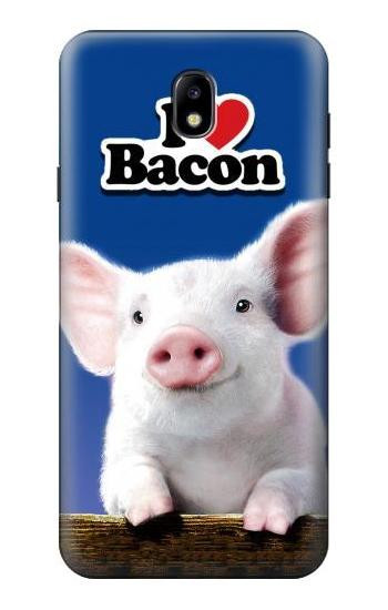 S0608 I Love Bacon Cute Baby Pig Case For Samsung Galaxy J7 (2018), J7 Aero, J7 Top, J7 Aura, J7 Crown, J7 Refine, J7 Eon, J7 V 2nd Gen, J7 Star