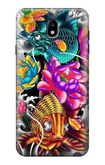 S1630 Fish Japanese Oriental Tattoo Case For Samsung Galaxy J7 (2018), J7 Aero, J7 Top, J7 Aura, J7 Crown, J7 Refine, J7 Eon, J7 V 2nd Gen, J7 Star
