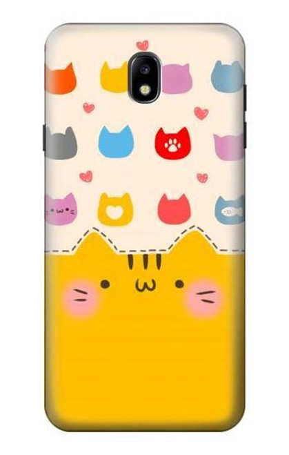 S2442 Cute Cat Cartoon Funny Case For Samsung Galaxy J7 (2018), J7 Aero, J7 Top, J7 Aura, J7 Crown, J7 Refine, J7 Eon, J7 V 2nd Gen, J7 Star