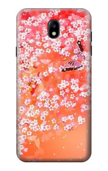 S2543 Japanese Kimono Style Flower Pattern Case For Samsung Galaxy J7 (2018), J7 Aero, J7 Top, J7 Aura, J7 Crown, J7 Refine, J7 Eon, J7 V 2nd Gen, J7 Star