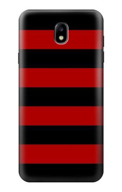 S2638 Black and Red Striped Case For Samsung Galaxy J7 (2018), J7 Aero, J7 Top, J7 Aura, J7 Crown, J7 Refine, J7 Eon, J7 V 2nd Gen, J7 Star